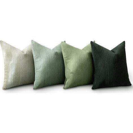 Lot de 4 housses de coussin décoratives rayées 45x45 cm, housses douces pour canapé, chambre et salon (1/2)