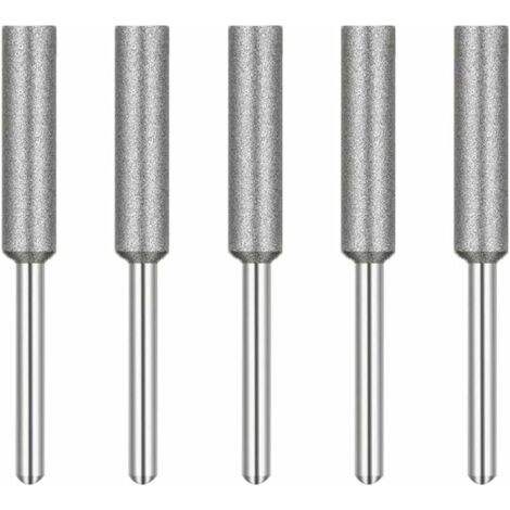 Fraise d'Affûteuse de Tronçonneuse,Diamant Affûteur de Tronçonneus,Têtes de Meulage en ,Pierre à Meuler pour Tronçonneuse,4 mm,pour Affûteur de Tronçonneuse ,5 Pièces (1/4)