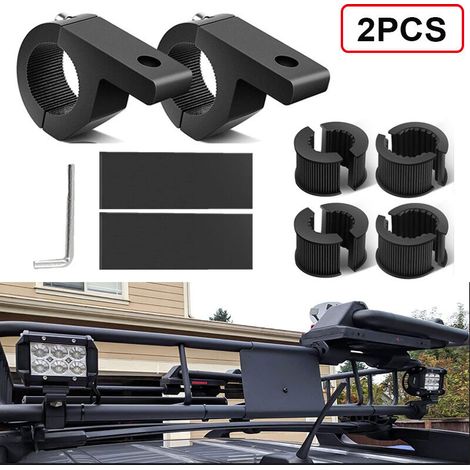 Lot de 2 Support De Montage De Phare De Moto pour Tout-terrain Voiture Camion Moto - Supports universel de phares avants (19mm-30mm) (1/5)
