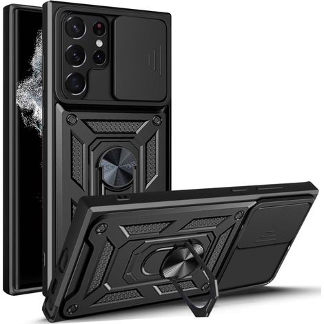 Funda protectora para Samsung Galaxy S23 Ultra, CamShield Slide, negra. (1/5)