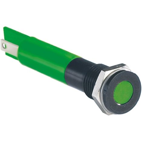 Voyant LED lumineux Vert RS PRO, dia. 6mm, 12V c.c., taille de la lampe 3 mm, IP67 ( Prix pour 1 )