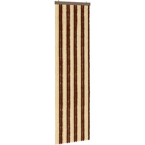 Rideaux en chenille marron et beige à motif d'insectes, 56 x 200 cm (1/5)