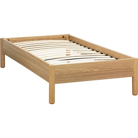 Bed with slatted base 90x190cm wood decor natural - Harmony