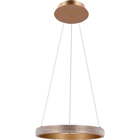 Suspension anneau laiton Ø40 LED 22W cristaux Hashim (1/2)