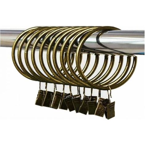 30 anneaux en métal bronze (55 mm) pour travaux manuels et clips amovibles, anneaux de rideau de douche.