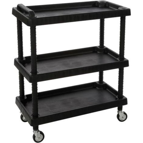 Artplast – Chariot de service mobile 750x375x920mm – 3 tablettes étanches – Roues pivotantes pour maniabilité – Charge max 40kg