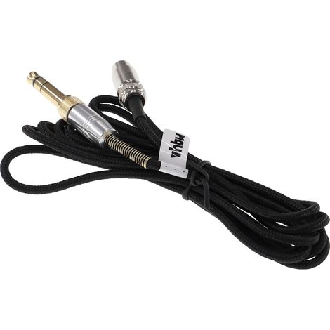 vhbw Audio AUX Cable compatible with AKG Q701, K181, K72, M220 Headphones - Audio Cable, 3.5 mm Jack to 6.3 mm, 2 m Black