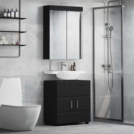 Badezimmermöbel-Set TULUM 2 pcs Schwarz 60 x 34 x 63 cm