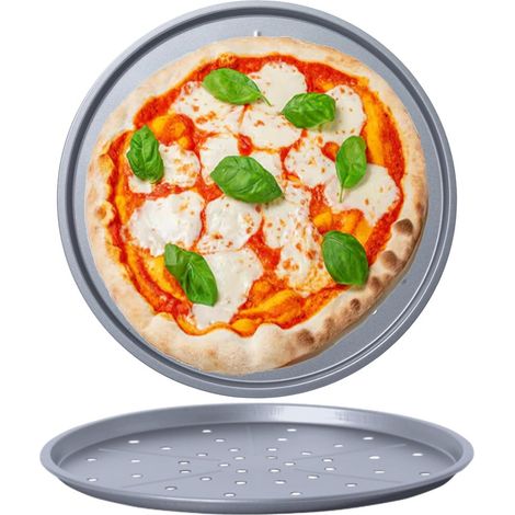 1 x 33cm Large Non Stick Round Pizza Oven Tray