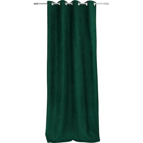 Homemaison – Rideau occultant thermique 140x260cm – 100% polyester – Finition avec 8 œillets – Vert foncé – 405g/m² (1/4)