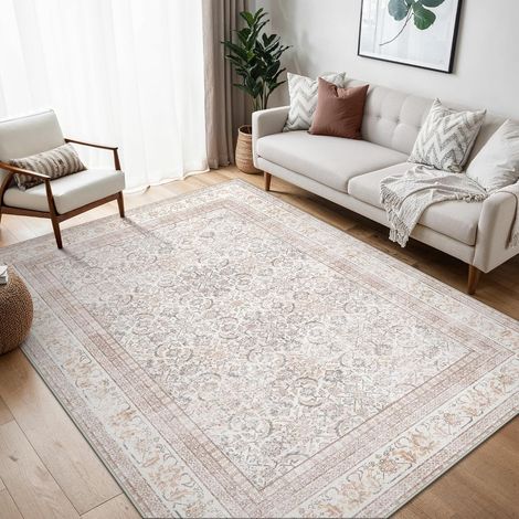 Tapis Salon Vintage 160x230cm Lavable en Machine Rug (1/5)