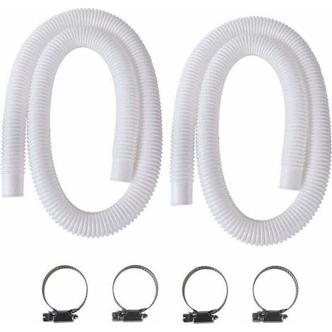 Tuyau de Piscine, 2Pcs 32mm Tuyau pour Piscine Hors Sol, 150cm/59in Tuyau pour Pompe de Piscine pour Intex 330 GPH, 530 GPH et 1000 GPH (1/4)
