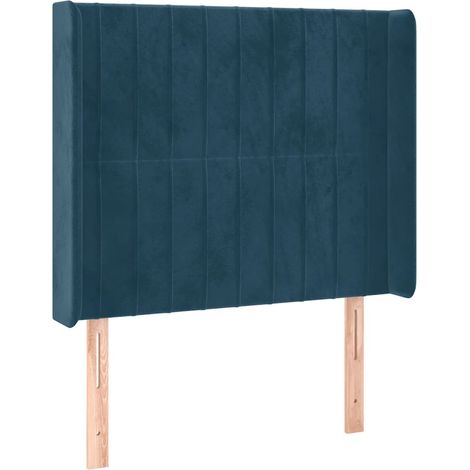 Maison Exclusive - Testiera ad Orecchio Blu Scuro 93x16x118/128 cm in Velluto (1/5)
