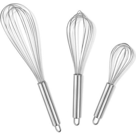 Fouet de Cuisine - Professionnel - Acier Inoxydable - Lot de 3 (20cm/25cm/31cm) - Compatible Lave-Vaisselle (1/4)