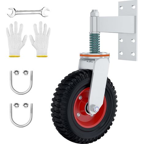 8 in Roue de Portail de Clôture, Roulettes Pivotantes Avec Vis Amortisseurs à Ressort, Roue à Suspension Robuste, Pour Portails Tubulaires, Portes Métalliques, Portes en Bois, Portails (1/5)