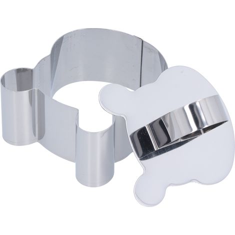 Tortenmousse-Ringform aus Edelstahl, Dessertring, Kuchenausstecher für Salate, Gebäck, Backwerkzeug, Bär: 4 x 7 cm (1/5)