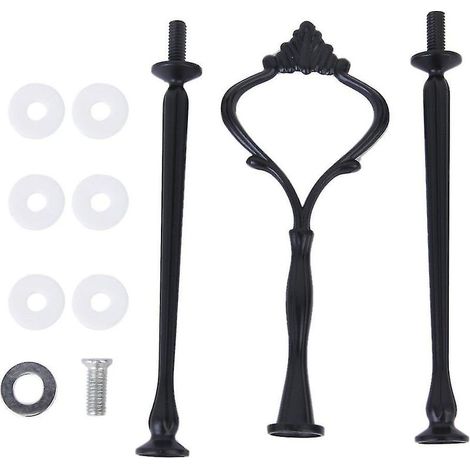 Soavoa Support à Gâteaux 3 Niveaux Couronne Noir Alliage Zinc Élégant pour Thé Anniversaire Mariage Ensemble de 3 Pièces Décor (1/5)