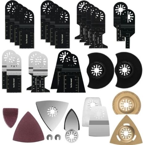 Lame De Scie Oscillante - 105 Pièces - Compatible Avec Outils Multifonctions - Pour Bois Plastique Métal Et Matériaux Souples - Kit Complet (1/5)