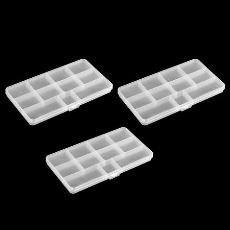 Caja Organizadora De Plástico Transparente - 11 Compartimentos - Para Piezas Pequeñas, Joyas Y Medicamentos - 3 Unidades (1/5)