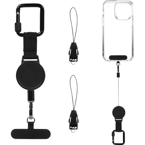 Attache Telephone Anti Chute Cordon Telephone Portable Extensible Cordon Antivol pour Téléphone Rétractable avec 2 Bracelets pour Téléphone Pour Randonnée Cyclisme Escalade Ski Course À Pied (1/5)