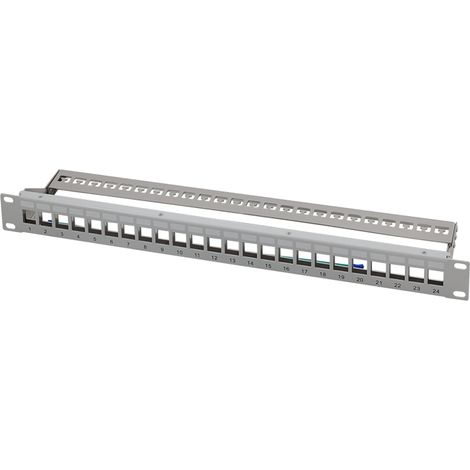 LOGILINK Patchpanel NK4057, 19", 24 Keystone-Module, weiß