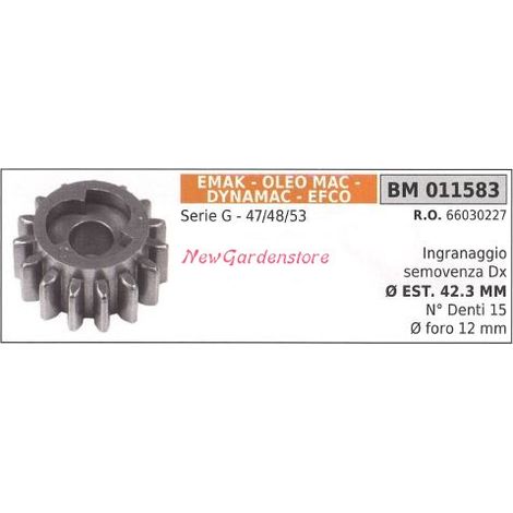 Ingranaggio ruota semovenza dx EMAK rasaerba tosaerba tagliaerba serie G 011583