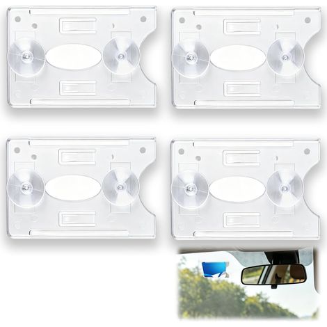 Porte Carte Handicapé Pare-Brise, Porte Carte Pare-Brise, Étui Transparent pour Stationnement PMR et Ticket, Lot de 4 Supports Auto Faciles à Retirer, Pochette Voiture Solide, 8,5 × 5,4 cm