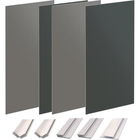 ONDEE - Kit instalación paneles murales nicho WALLDECO 200cm gris antracita perfil blanco (1/4)
