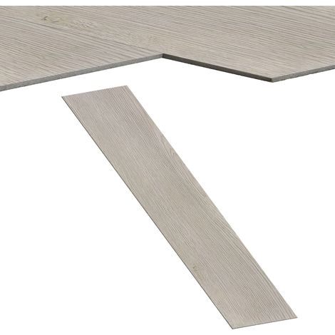 Froadp 2,5m² Selbstklebende PVC-Bodenbelag Vinylboden Tapete Holzoptik Klebefolie Zuschneidbar Bodenfliesen 18 Stück Vinyl-Fußböden Set (Eiche Weiß) (1/5)