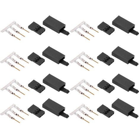 Kit de 100 connecteurs pour servo RC, boîtier à 3 broches, fiche de connecteur JST 11.041, avec crochet, adapté aux modèles réduits d'avions. (1/5)