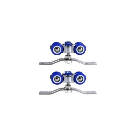 Lot de 2 roulettes en acier inoxydable – Pivotantes à 360° – Pour portes coulissantes simples et multiples – Installation facile