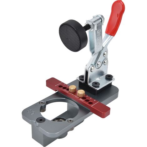 Verstellbare Holzbohrmaschine, Scharnierbohrlehre, 35-mm-Positionierhilfe, Handstanzwerkzeug, grau (1/5)