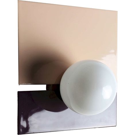 Applique murale design moderne en fer et verre blanc détachable - Blanc opalin et mûre foncé (1/4)