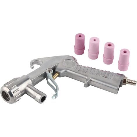 Pair Pistolet de sablage à air comprimé avec 4 buses (4,5 mm/5 mm/6 mm/7 mm) Kit d'outils pour sableuse (1/4)