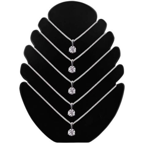 Black Velvet Necklace Display Stand, Flame Type Jewelry Display Holder