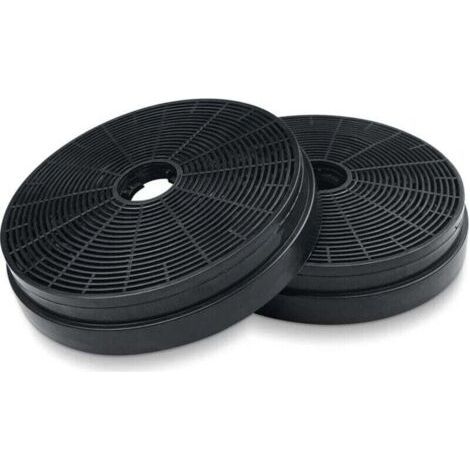 2x extractor hood filters, Ø175 mm activated carbon filters for kitchen extractor hoods, recirculation replacement filters for Respekta Miz0031, Klarstein, Pkm Co4 (1/4)