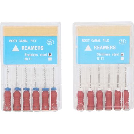 Lime canalaire R n° 25, 21,25 mm, en acier inoxydable, aiguille d'élargissement dentaire (1/5)
