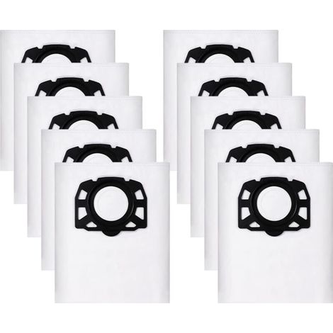 Lot de 10 sacs filtrants non tissés de rechange KFI 487, sacs d'aspirateur pour Karcher WD4 WD5 WD6 WD5P WD6P Premium MV4 MV5 MV6, filtre polaire Bags 2.863006.0 spécialement conçus pour les