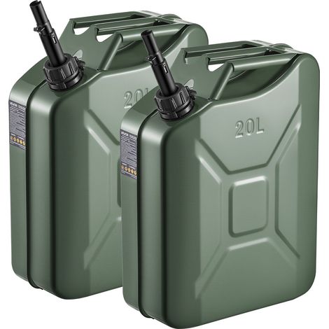 Conteneur à carburant en métal 20 L avec bec et poignée confort,débit max 6 L/min,étanche et résistant à la corrosion,2 pièces (1/5)