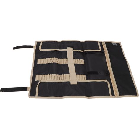 Sac à piquets de camping, trousse à outils simple, sac de rangement pour piquets de tente, porte-marteau et porte-clous, grand format noir. (1/5)