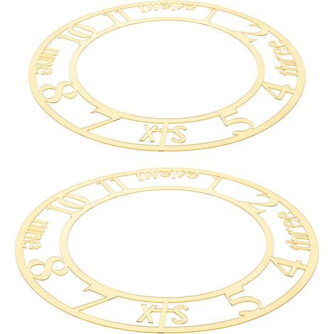 2 Pieces Gold Number Stickers for Round Acrylic Wall Clock (1/5)