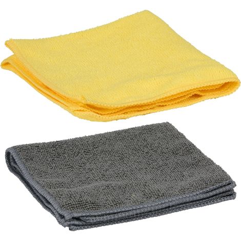 Chiffon microfibre DUNLOP, 30x30 cm, jaune/gris (1/4)