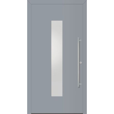 Puerta De Entrada De Metal Ral7001 Puerta Metálica Puerta Blanca Satinato B1100Mm H2100Mm Din Izquierda Rc2 N.Din En1627