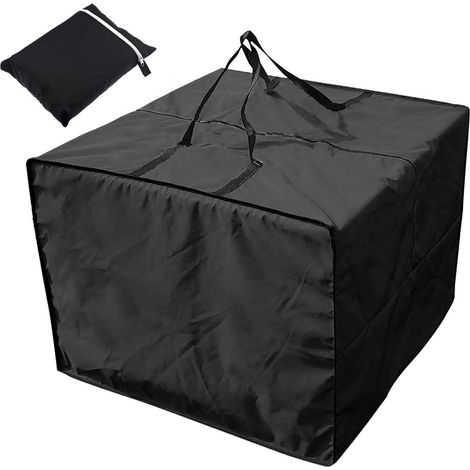Rangement pour Coussin Salon Jardin, Housse Protection Multifonctionnelle Extérieure Imperméable, 80x80x60cm,Noir (1/5)