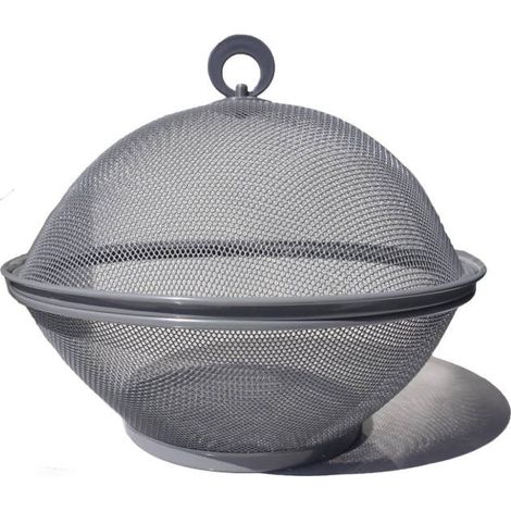 Corbeille A Fruits - En Fer - Diamètre 27 Cm Hauteur 24 Cm - Avec Couvercle - Pour Cuisine Et Table À Manger - 1 Pièce