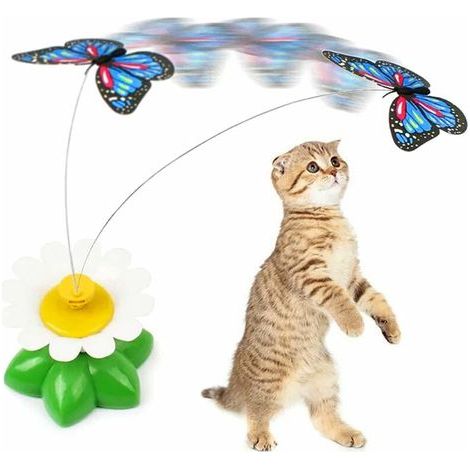Jouet pour chat -phe Jouet interactif pour chat - Papillon - Exercice amusant - Électrique - Rotatif - Automatique - Jouet pour chat (1/5)
