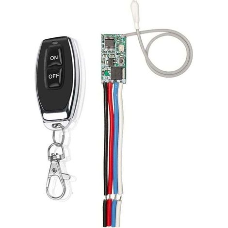 Interrupteur Telecommande,Kit D'Interrupteur Sans Fil ,Avec TéLéCommande 433 Mhz Rf éMetteur Et RéCepteur à Bascule Momentané