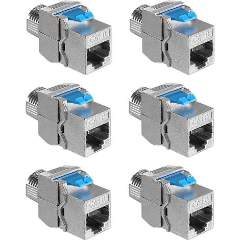 Moduli Keystone Categoria 8-6 per il collegamento di cavi RJ45, connessione schermata, patch panel (1/5)