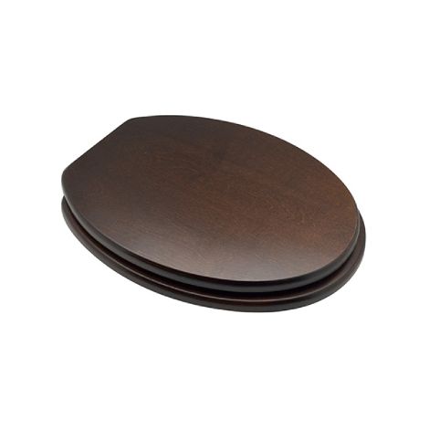 Sedile wc coprivaso per Globo vaso Lei forma 1 43-46 x 37 cm copriwater noce scuro con cerniere regolabili in legno colato Noce scuro