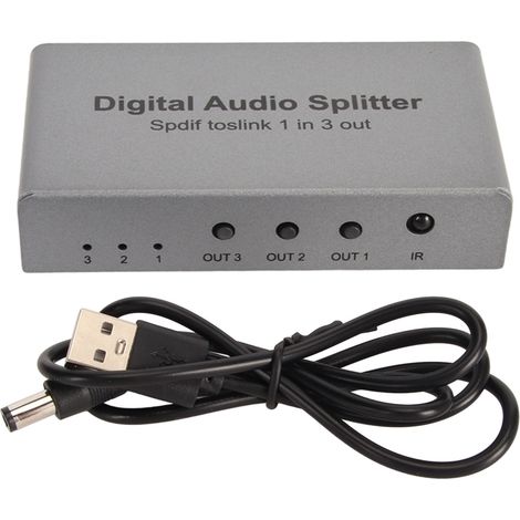 1x3 SPDIF optischer Splitter für DTS Dolby AC3 Digitalaudio, kompatibel mit Heimkinoanlagen, DVD- und CD-Playern